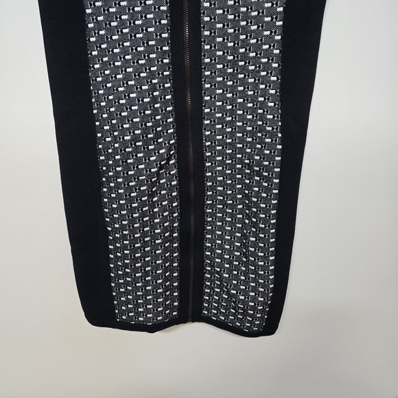 RAG & BONE Datia Combo Knit Sheath Dress Form Fitting Stretch Full Zip LARGE - Picture 6 of 10